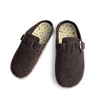 Домашние фетровые мужские тапочки с массажными стельками  из янтаря  Ambreo Sphere coconut white коричневого цвета